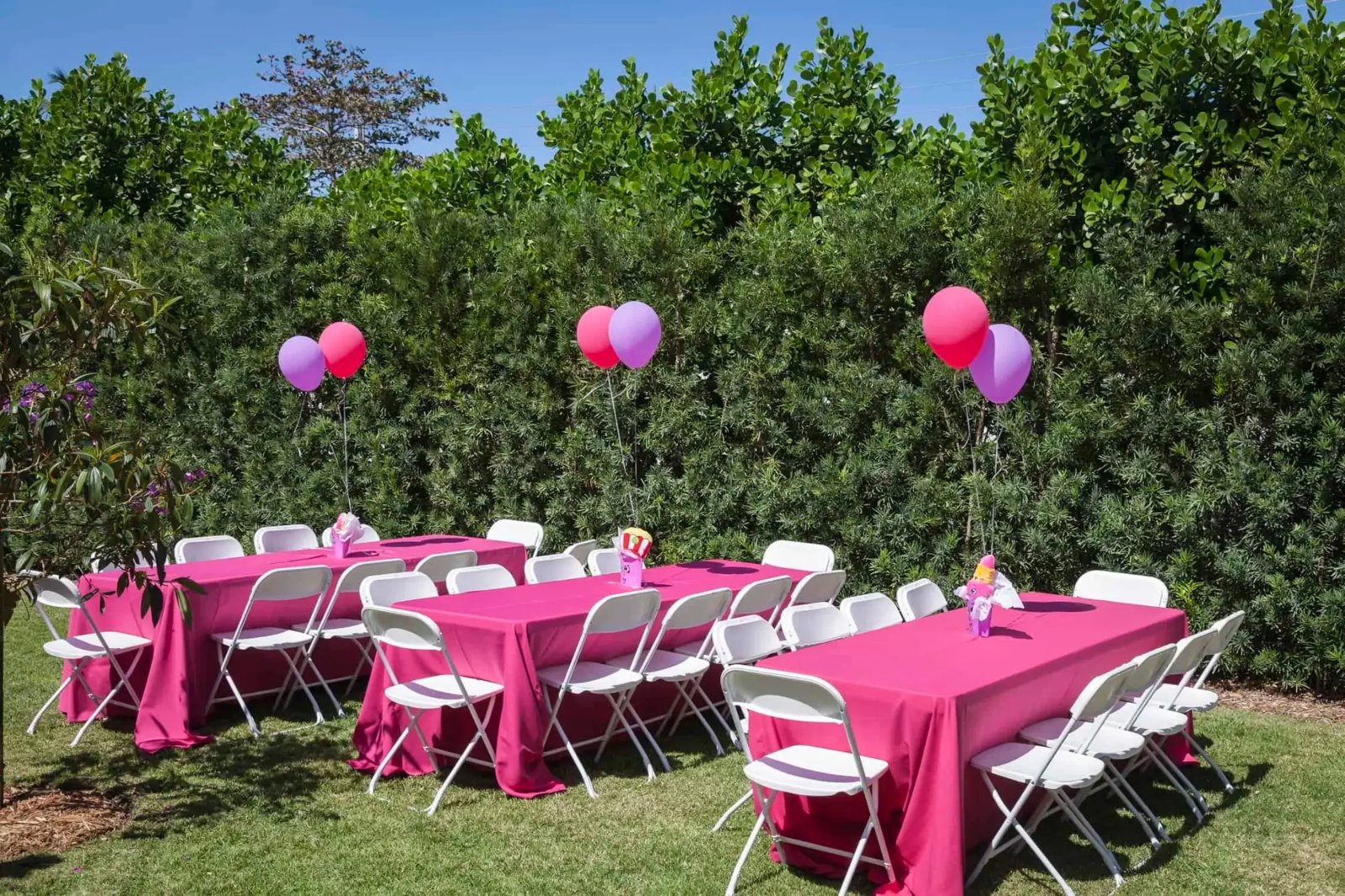 Folding Chair Rentals set up for an event near Chamblee, Georgia