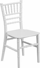 White child-size Chiavari chair, available to rent in Atlanta, Georgia